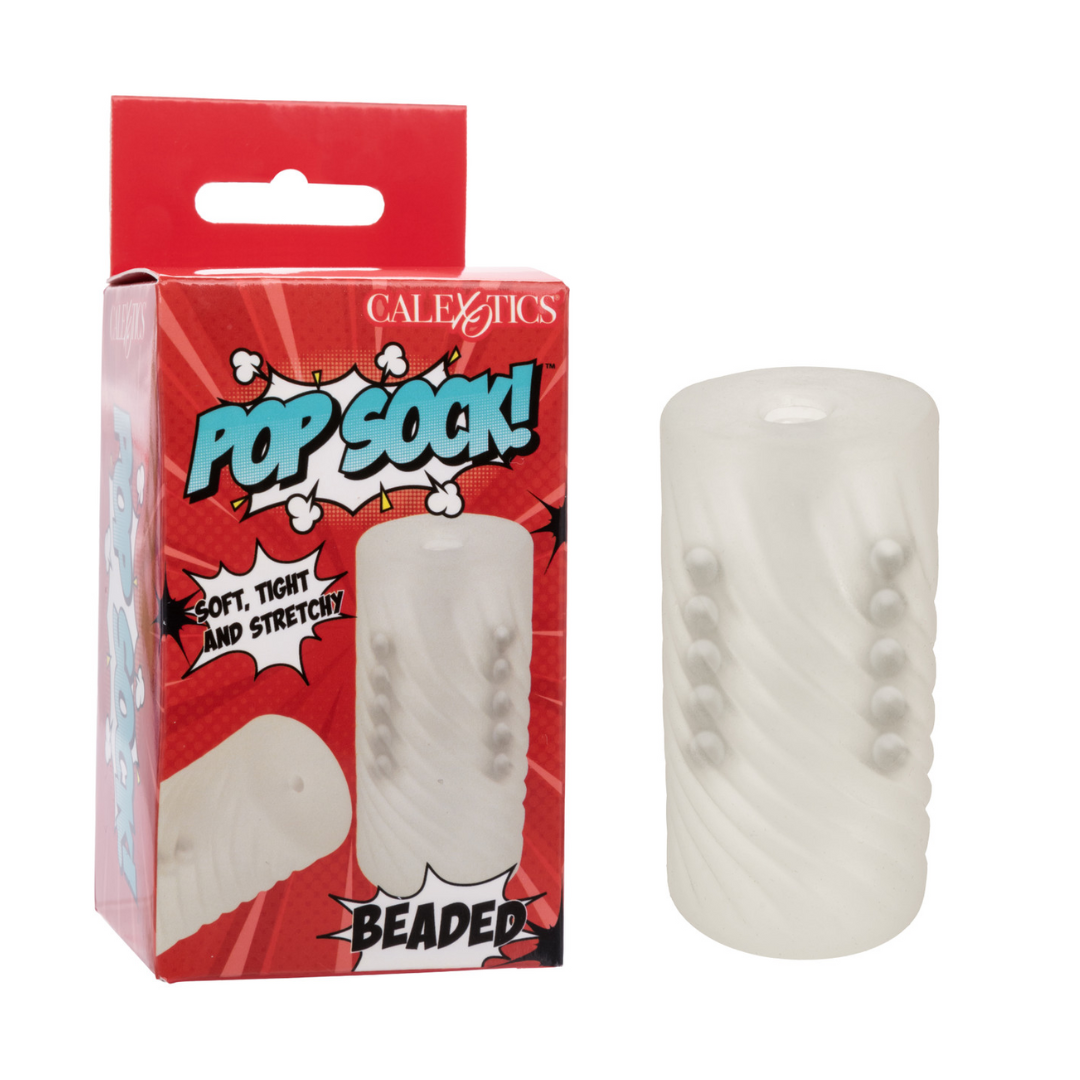 Pop Sock! Beaded Male Masturbator - Clear | CheapLubes.com Pop Sock! Beaded Male Masturbator - Clear | CheapLubes.com