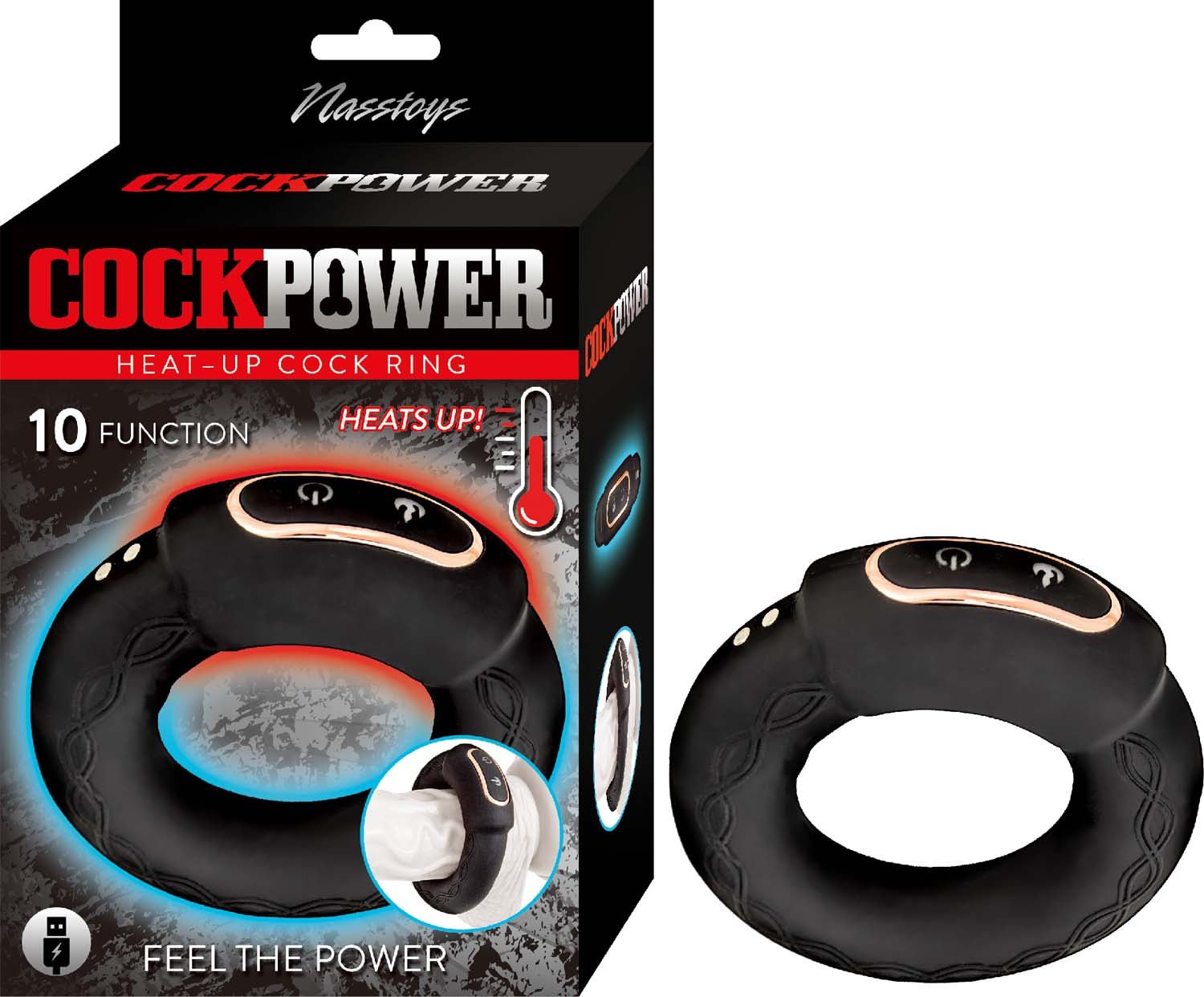COCKPOWER Heat Up Cock Ring - Black | CheapLubes.com