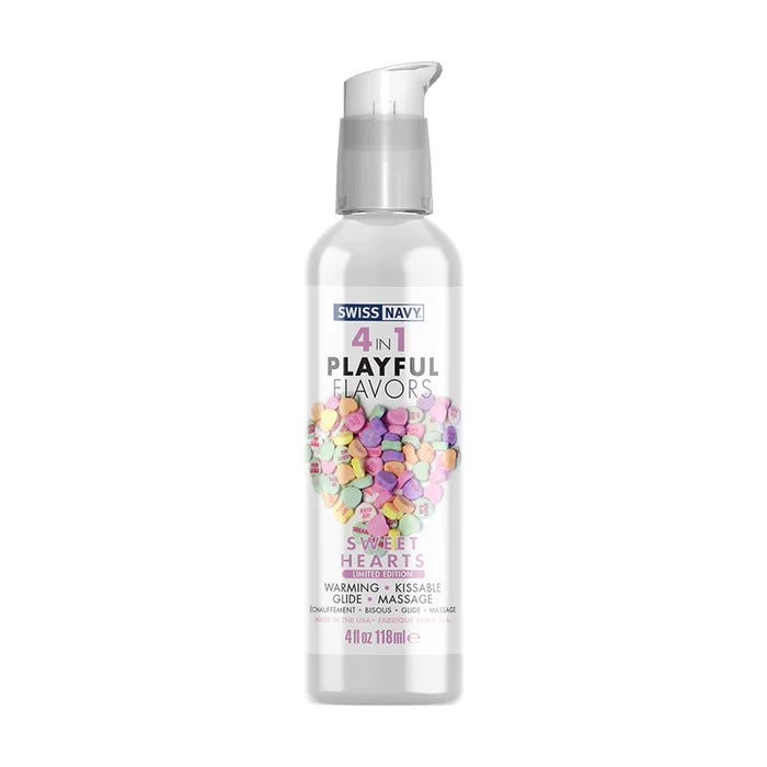 Swiss Navy 4 in 1 Playful Flavors - Warming Kissable Massage Lubricant 4oz (118 mL) | CheapLubes.com