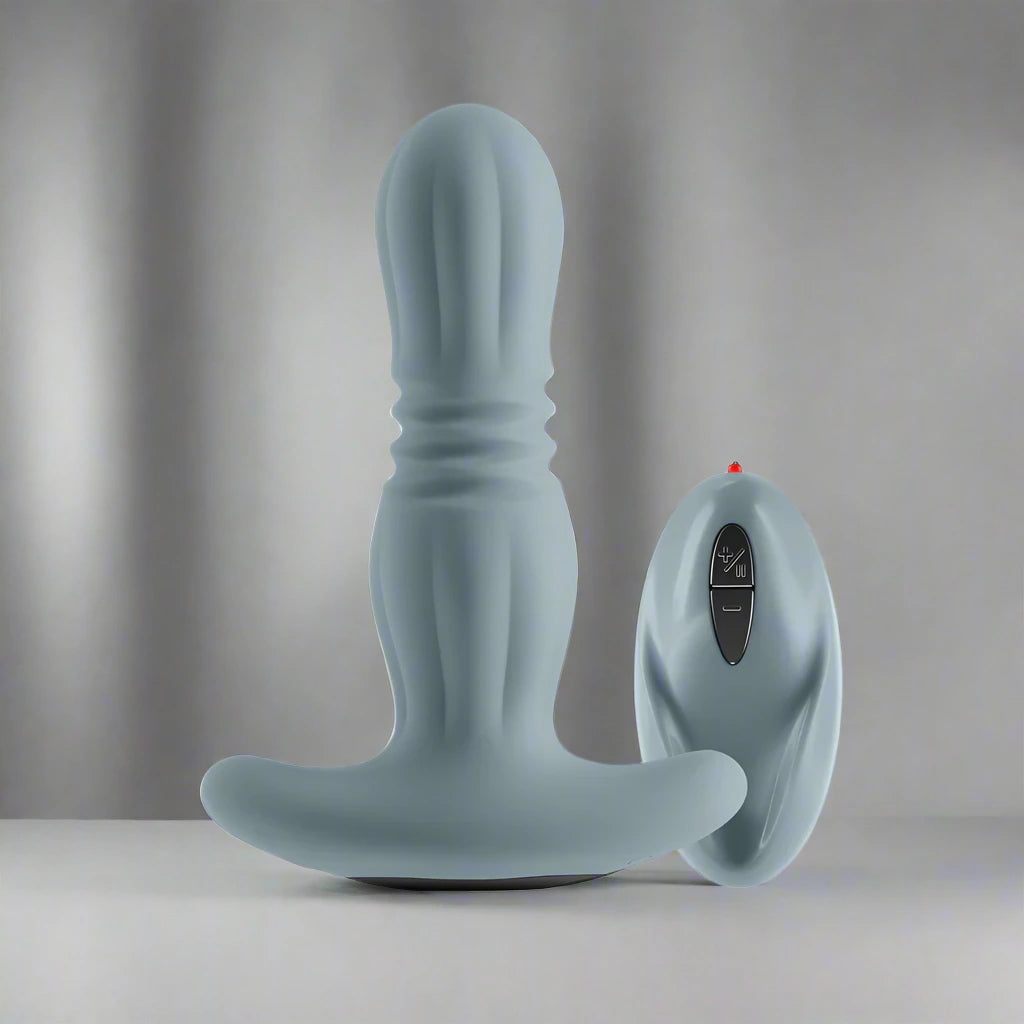 Renegade Gemini Thrusting Anal Plug with Remote - Gray | CheapLubes.com Renegade Gemini Thrusting Anal Plug with Remote - Gray | CheapLubes.com