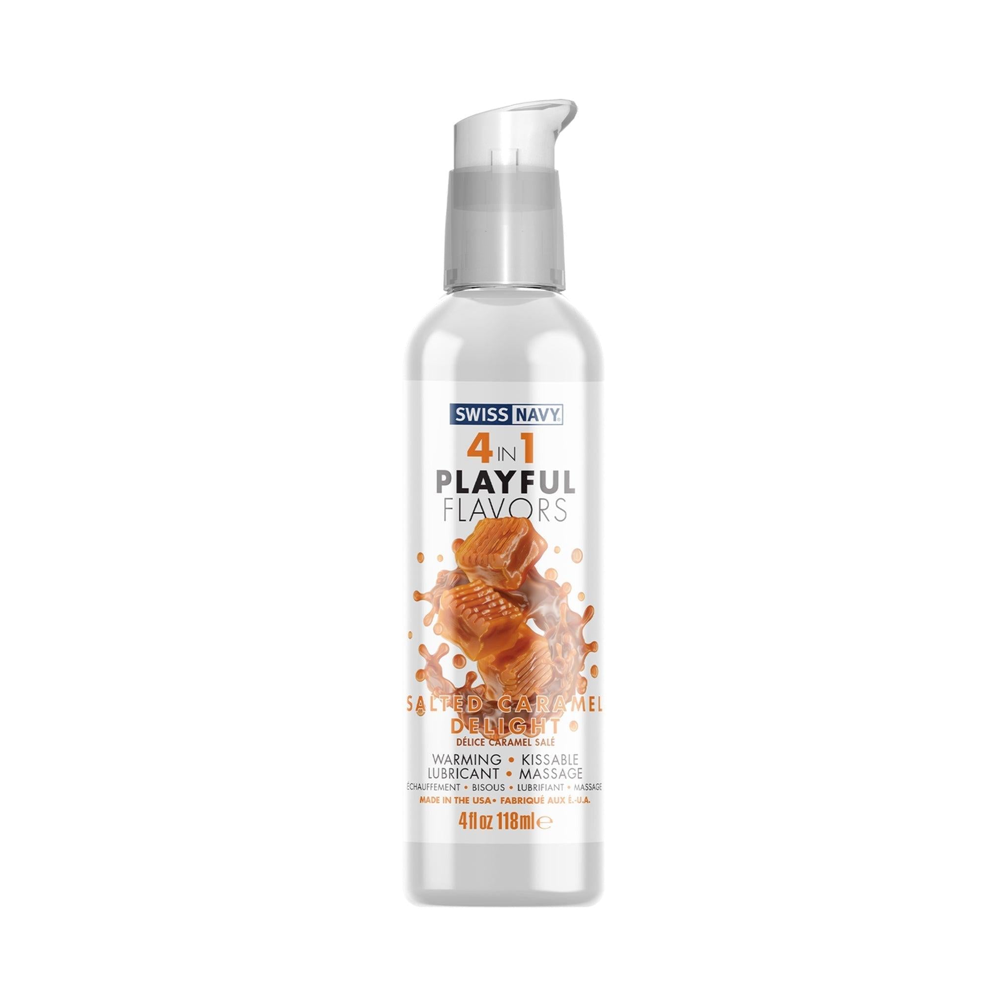 Swiss Navy 4 in 1 Playful Flavors - Warming Kissable Massage Lubricant 4oz (118 mL) - CheapLubes.com