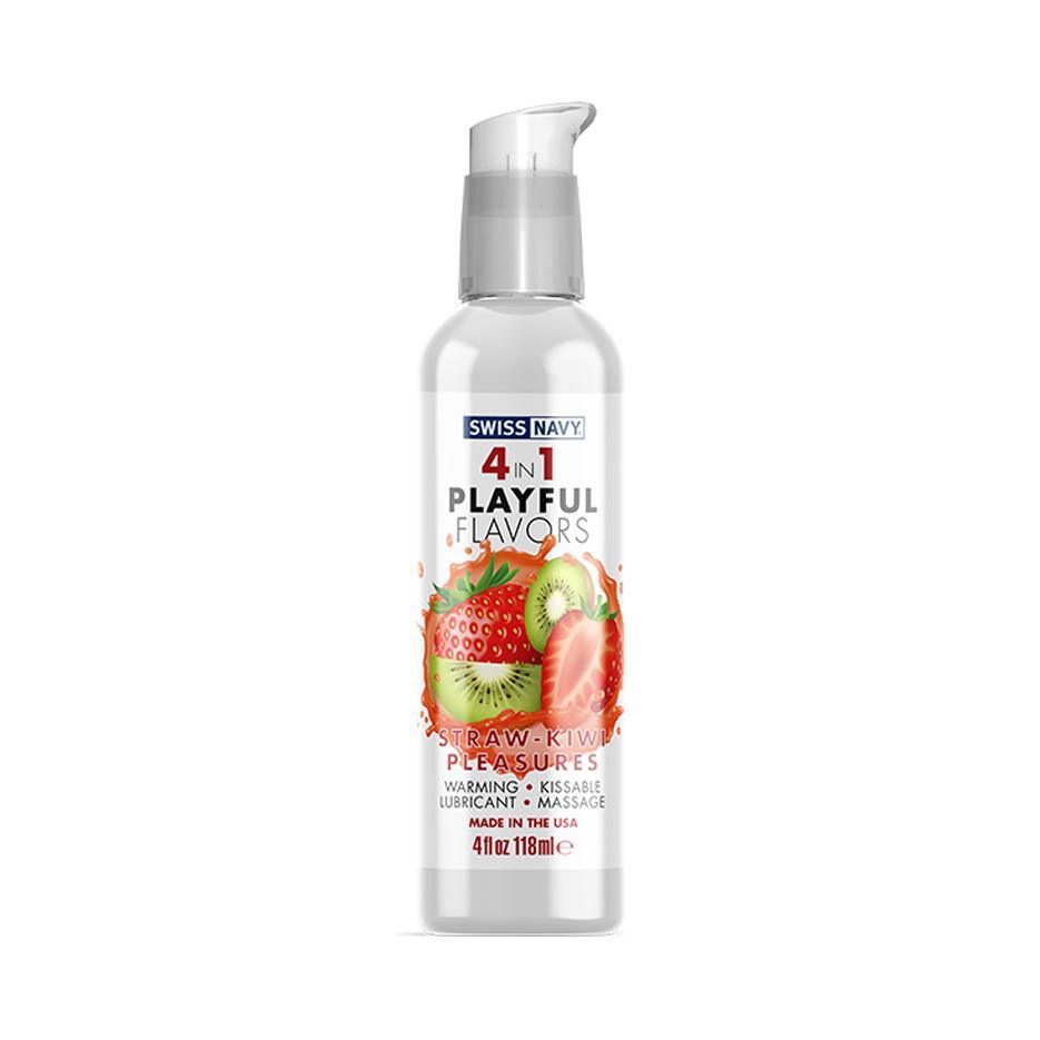 Swiss Navy 4 in 1 Playful Flavors - Warming Kissable Massage Lubricant 4oz (118 mL) - CheapLubes.com