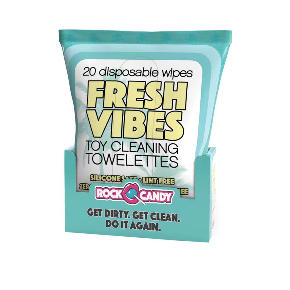 Fresh Vibes Toy Cleaning Towelette Travel Pack - 20Ct Wipes - CheapLubes.com