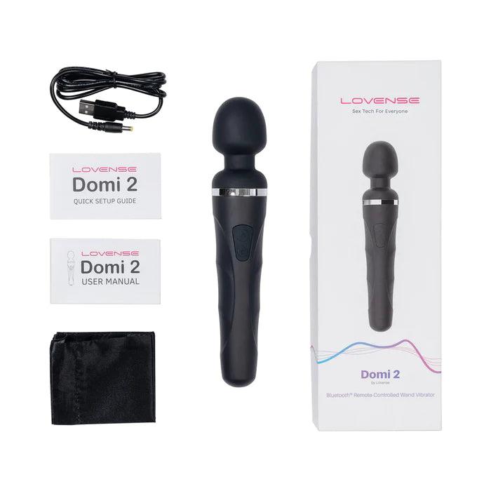 Lovense Domi 2 Bluetooth Programmable Wand Vibrator - Black - CheapLubes.com