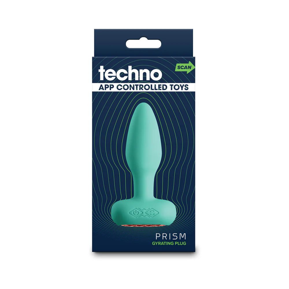 Techno Prism App-controlled Vibrating and Rotating Plug Teal | CheapLubes.com Techno Prism App-controlled Vibrating and Rotating Plug Teal | CheapLubes.com