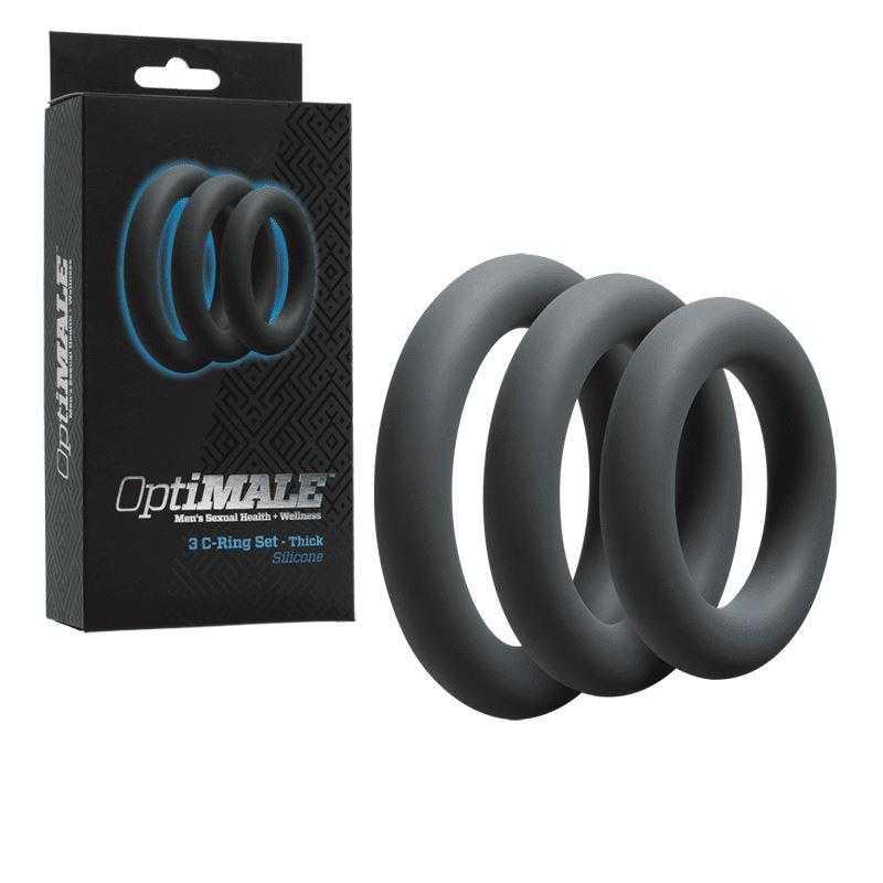 OptiMALE 3 C-Ring Set Thick - Slate - CheapLubes.com
