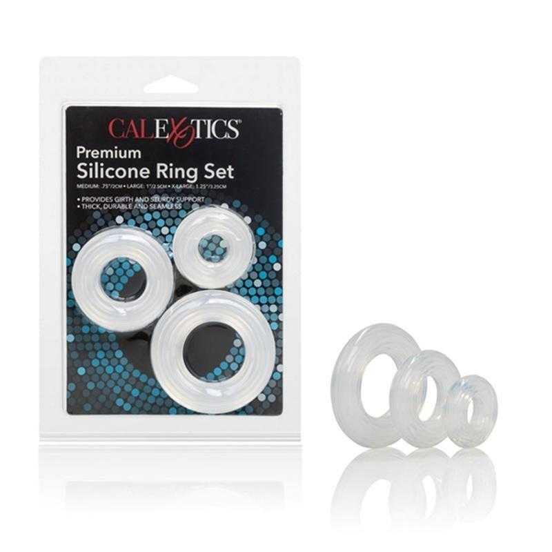CalExotics Premium Silicone Ring Set - Clear - CheapLubes.com