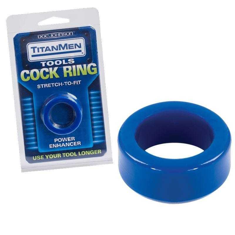 TitanMen Stretch-To-Fit Power Enhancer C-Ring - Blue - CheapLubes.com