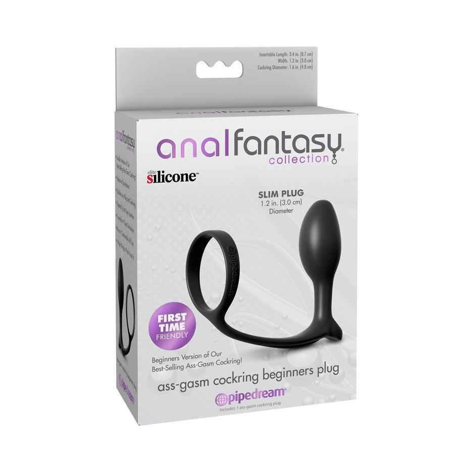 Anal Fantasy Collection Ass-Gasm Cock Ring Beginners Plug - CheapLubes.com