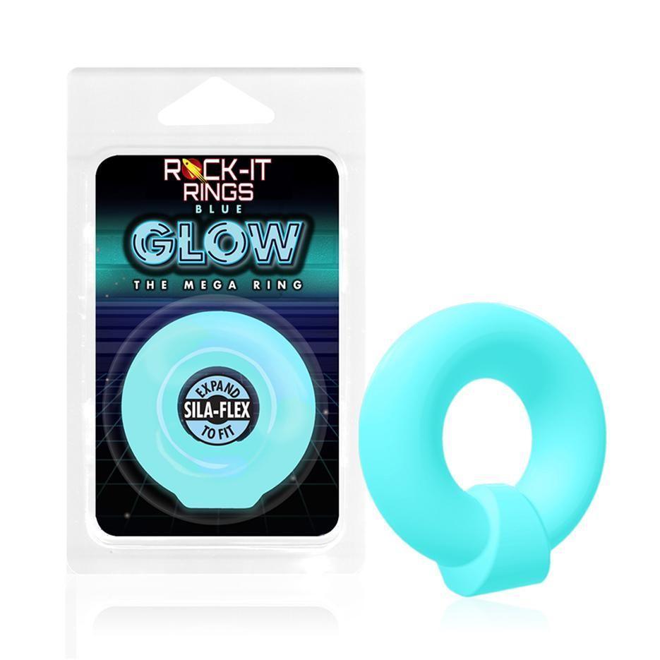 Rock-it Rings GLOW The Mega Ring C-Ring - Glows in the Dark! - Blue - CheapLubes.com