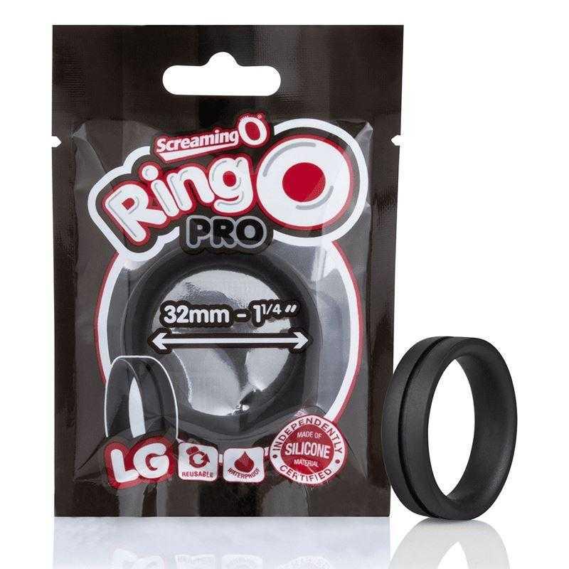 Screaming O Ring O Pro Large - Black Silicone Ring - CheapLubes.com