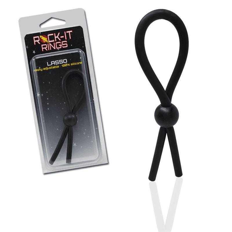 Rock-It Rings Silicone Lasso Cockring - Black - CheapLubes.com