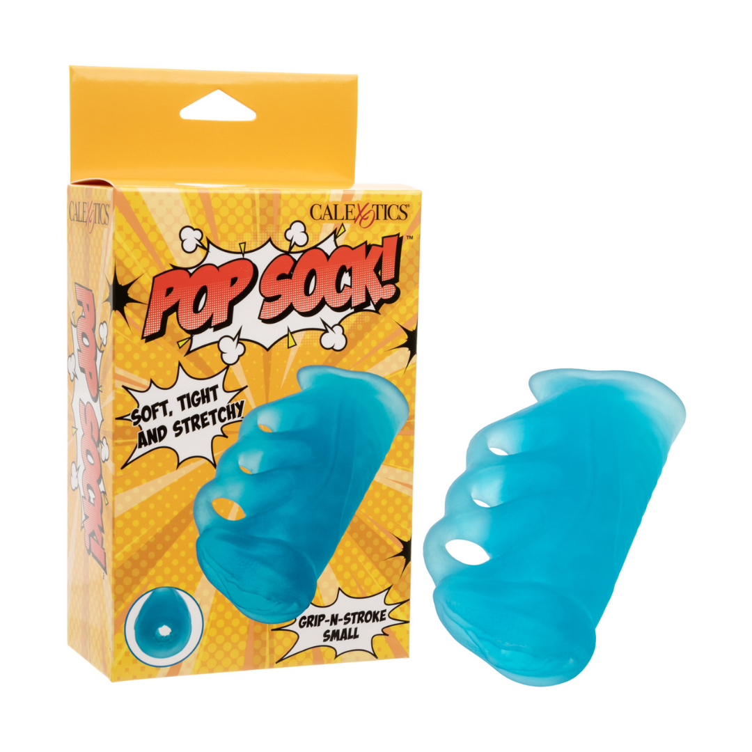 Pop Sock! Grip-N-Stroke Small Male Masturbator - Blue
