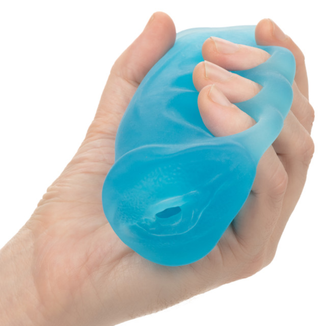 Pop Sock! Grip-N-Stroke Small Male Masturbator - Blue - 0