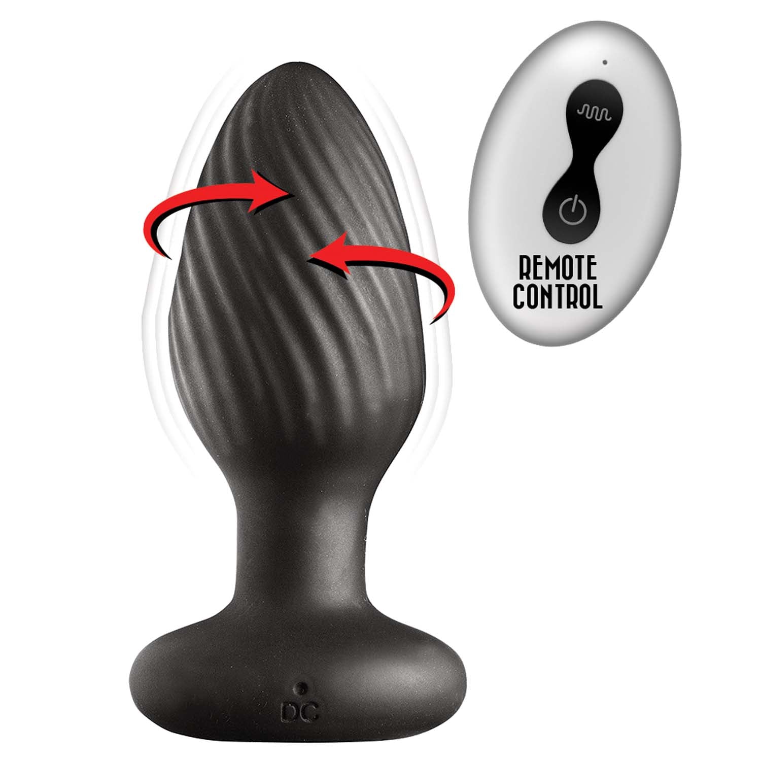 ASS-SATION Remote Vibrating & Rotating Anal Plug - Black | CheapLubes.com