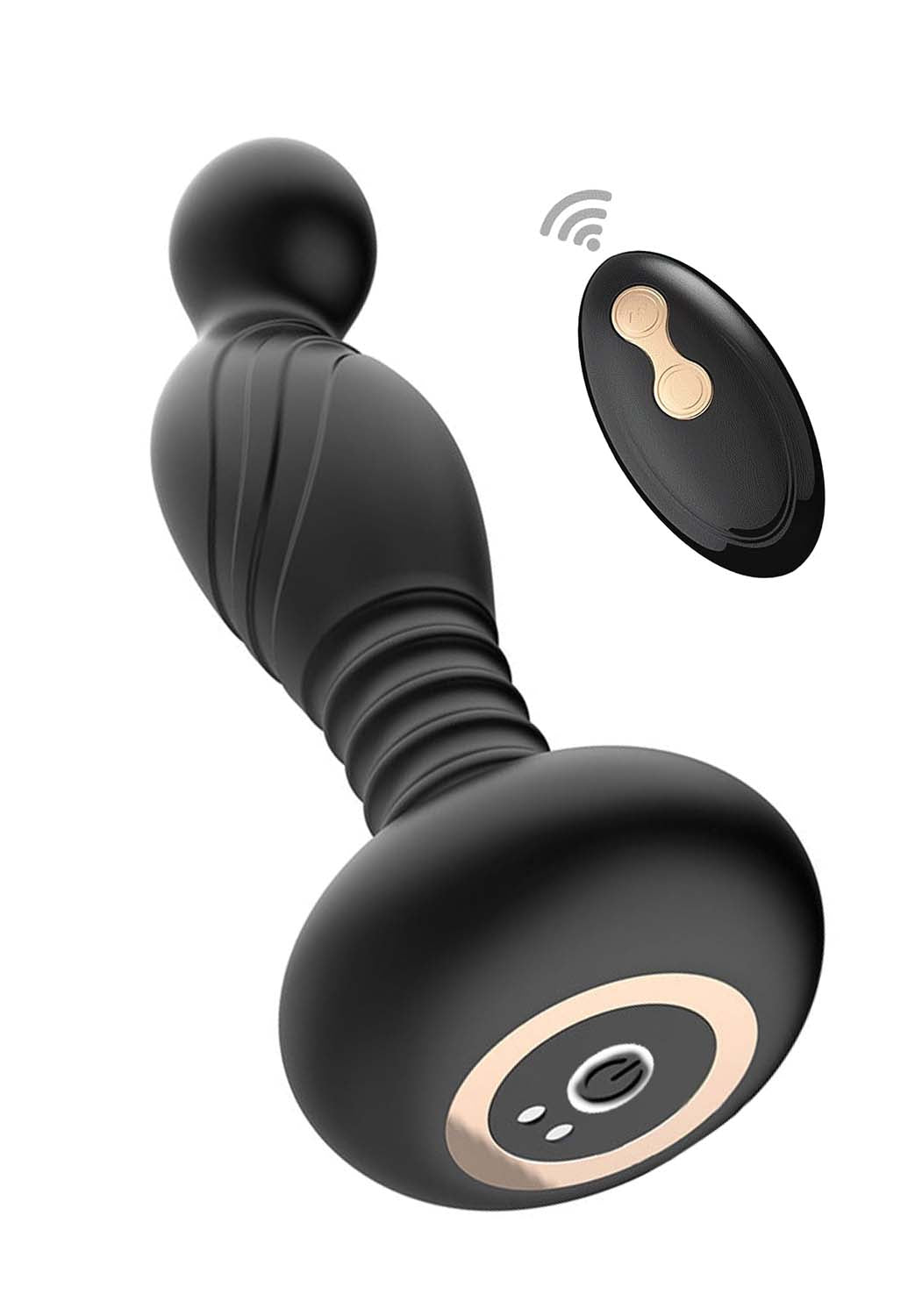 ASS-SATION Remote Vibrating P-Spot Plug - Black | CheapLubes.com