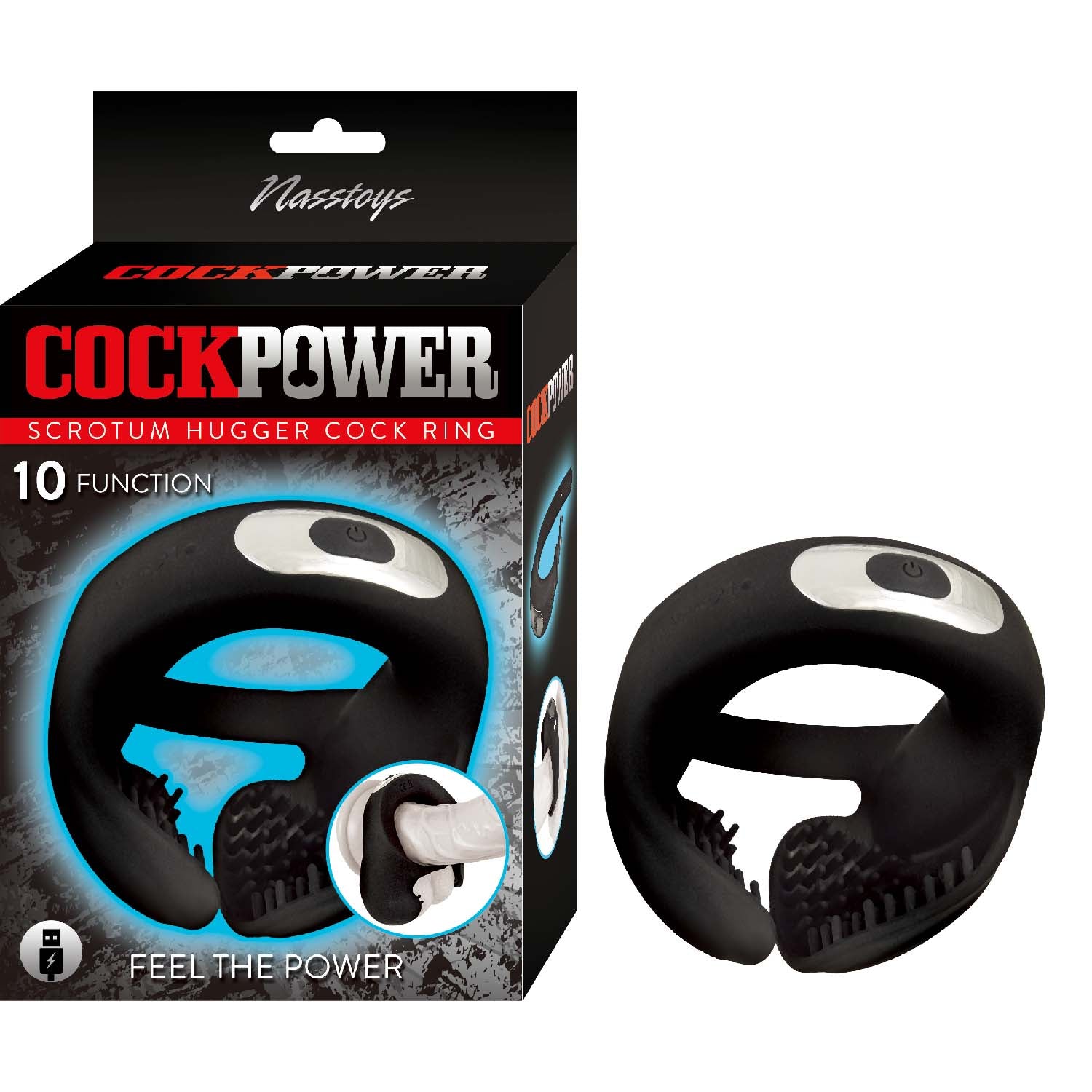 COCKPOWER Scrotum Hugger Cock Ring - Black | CheapLubes.com