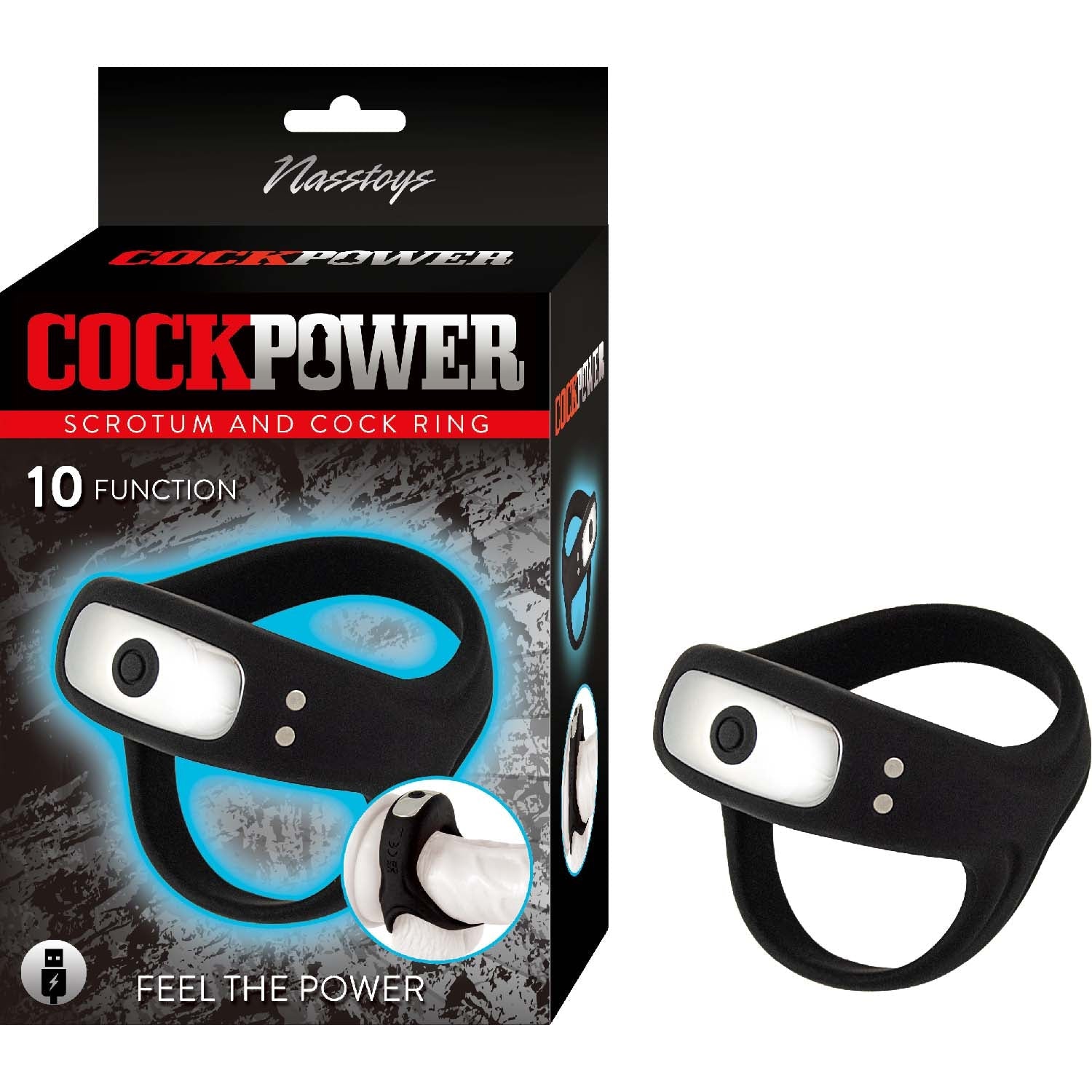 COCKPOWER Scrotum and Cock Ring - Black | CheapLubes.com