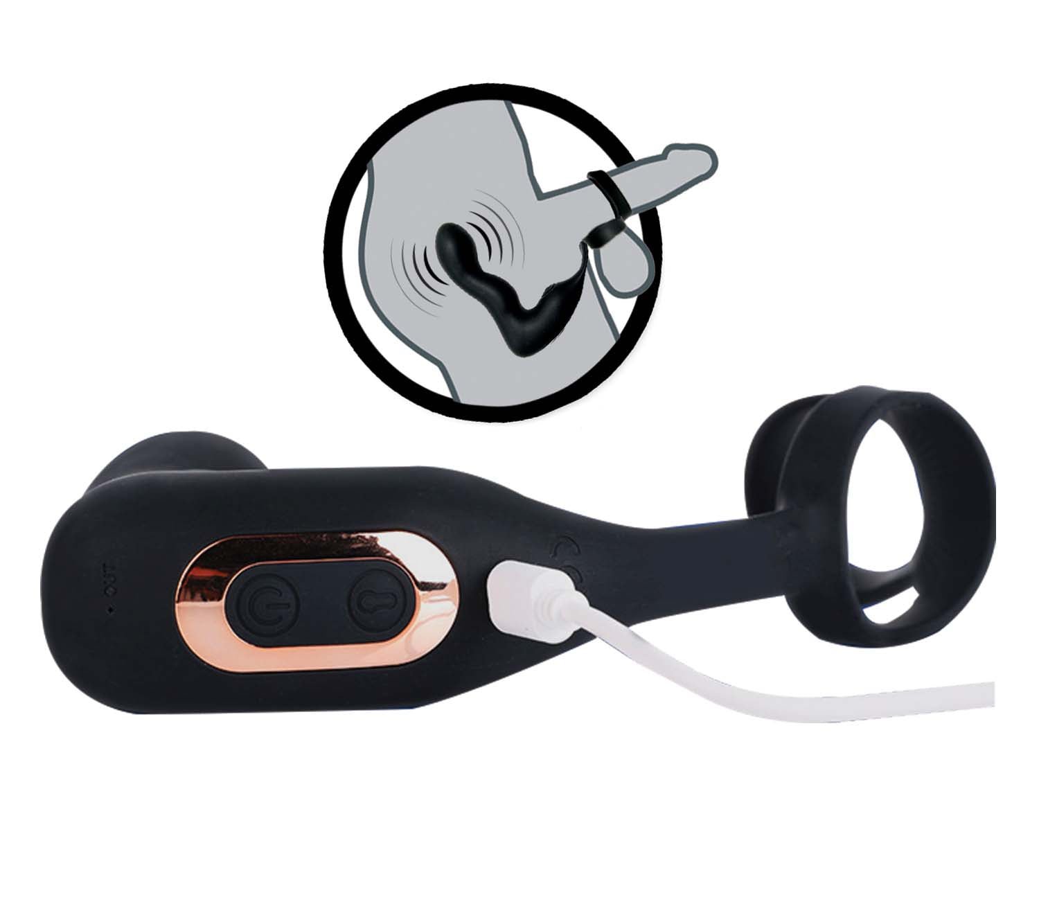 Atomic Inflatable P-Spot Vibe - Black CheapLubes.com