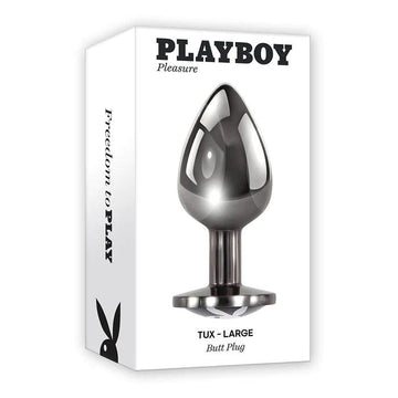 Playboy Tux Metal Anal Plug (2 Sizes Available) - CheapLubes.com