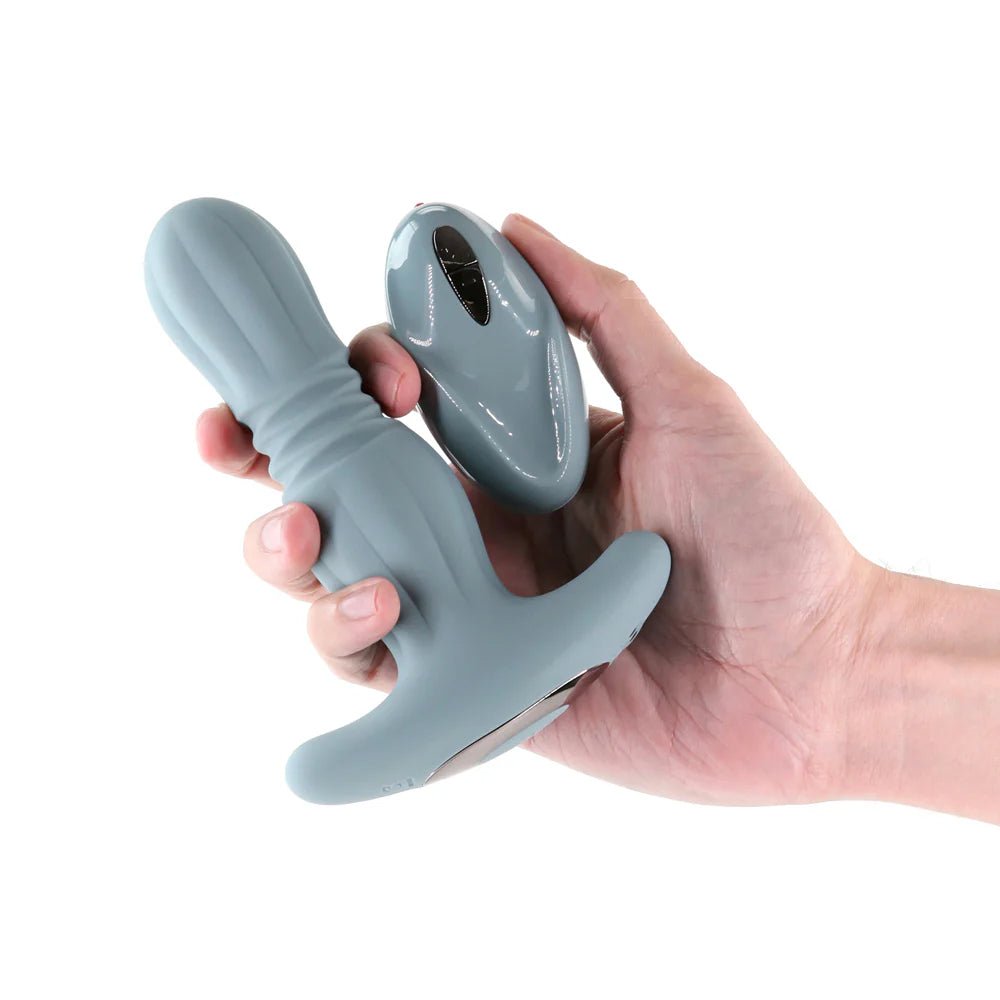 Renegade Gemini Thrusting Anal Plug with Remote - Gray | CheapLubes.com Renegade Gemini Thrusting Anal Plug with Remote - Gray | CheapLubes.com