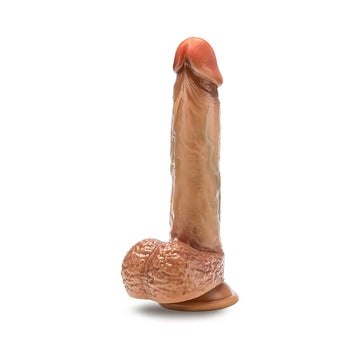 Renaissance Raphael Sliding Foreskin Dildo with Squeezable Balls 9.5 in. Tan - 0