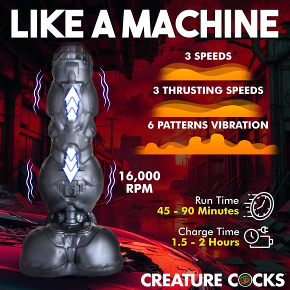 Creature Cocks Cyborg Rechargeable Thrusting Silicone Dildo W/Remote