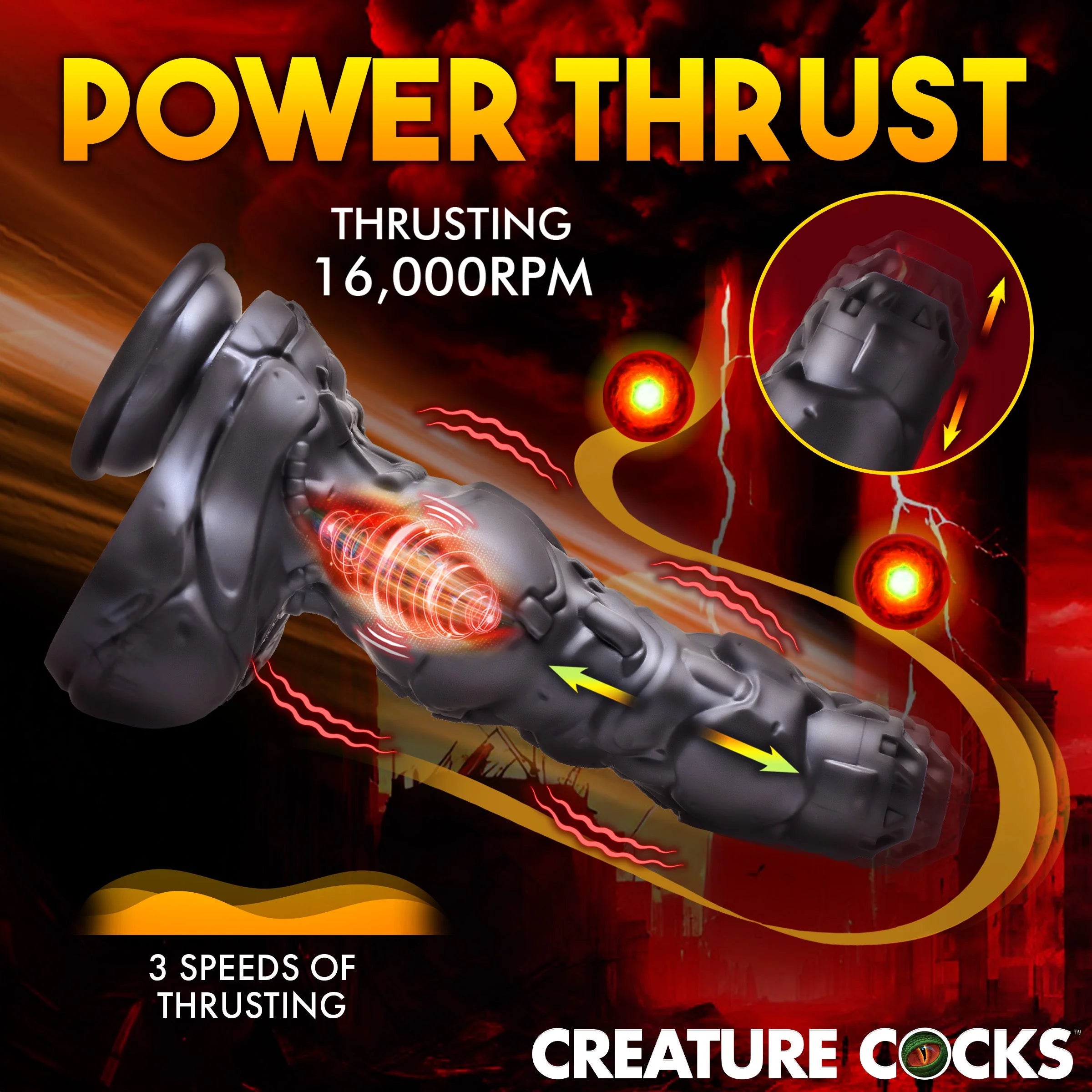 Creature Cocks Cyborg Rechargeable Thrusting Silicone Dildo W/Remote | CheapLubes.com Creature Cocks Cyborg Rechargeable Thrusting Silicone Dildo W/Remote | CheapLubes.com