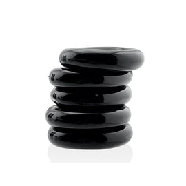 Hunkyjunk Jacker 5-Stack Five-Pack Tube Super-Strong Cockrings Black - 0