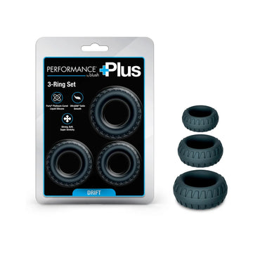 Performance Plus Drift Black Silicone 3-Ring Set