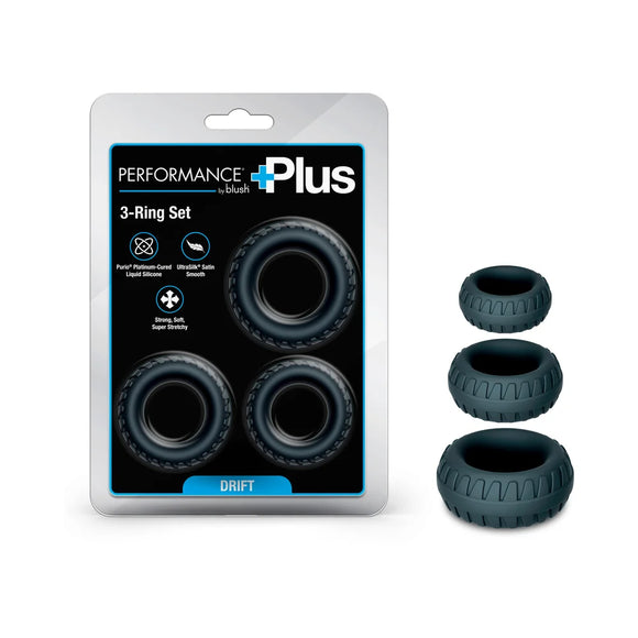 Performance Plus Drift Black Silicone 3-Ring Set