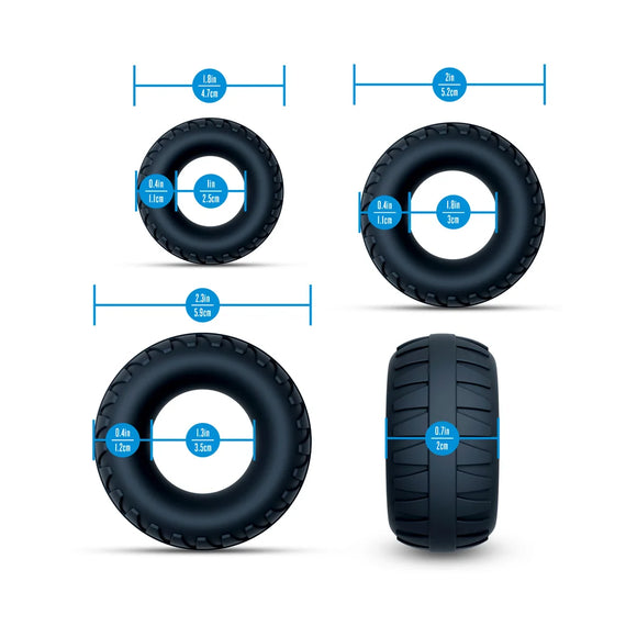 Performance Plus Drift Black Silicone 3-Ring Set