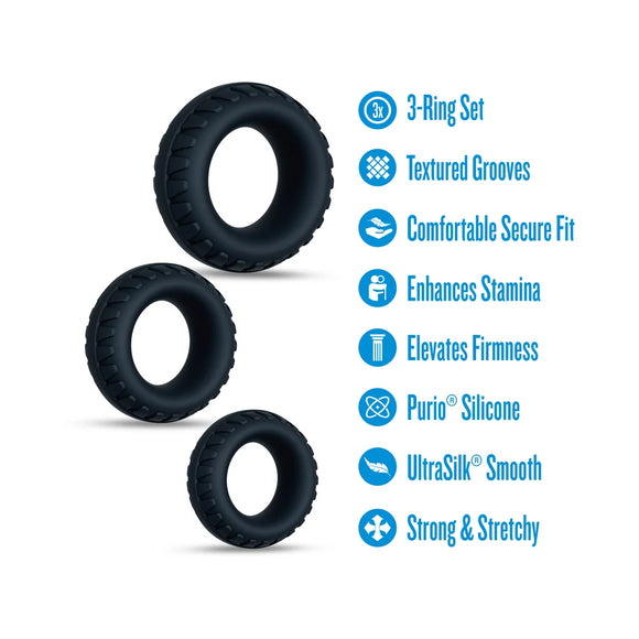 Performance Plus Drift Black Silicone 3-Ring Set