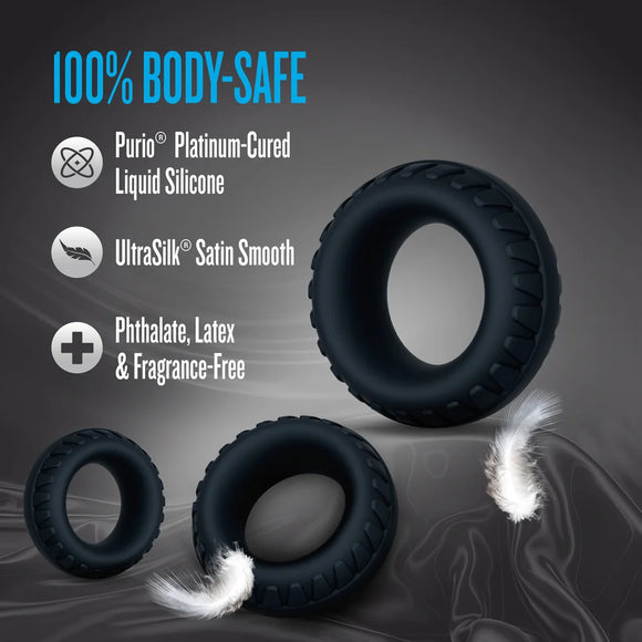 Performance Plus Drift Black Silicone 3-Ring Set