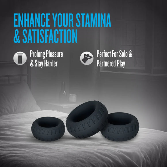 Performance Plus Drift Black Silicone 3-Ring Set