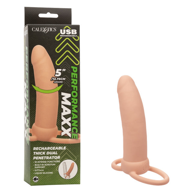 Performance Maxx Rechargeable Thick Dual Penetrator - Ivory | CheapLubes.com