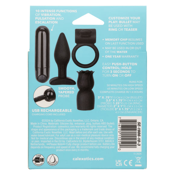 Pleasure Kits Allure - Rechargeable Bullet, Ring, Probe, & Teaser