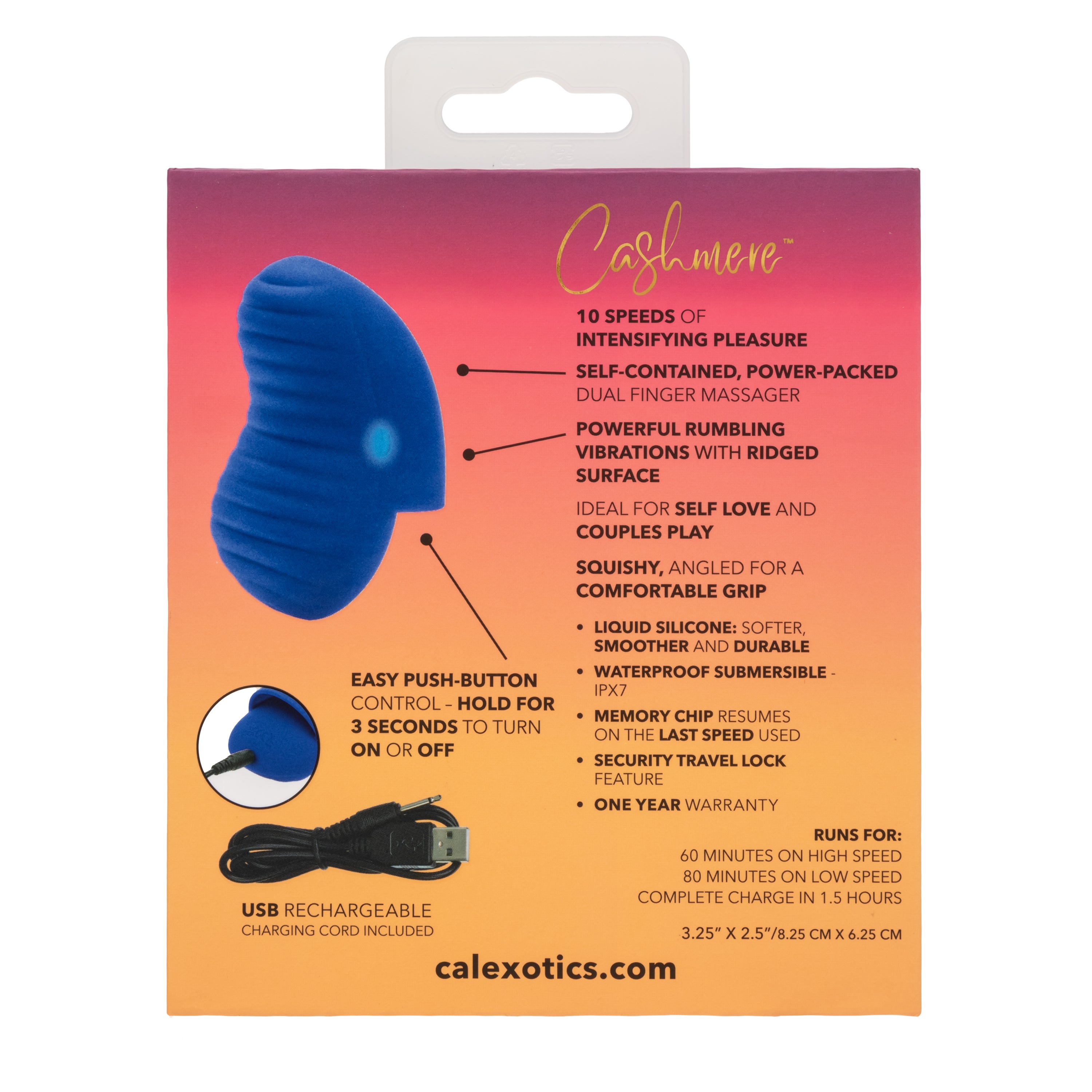 Cashmere Dual Vibrating Finger Massager - Rechargeable | CheapLubes.com