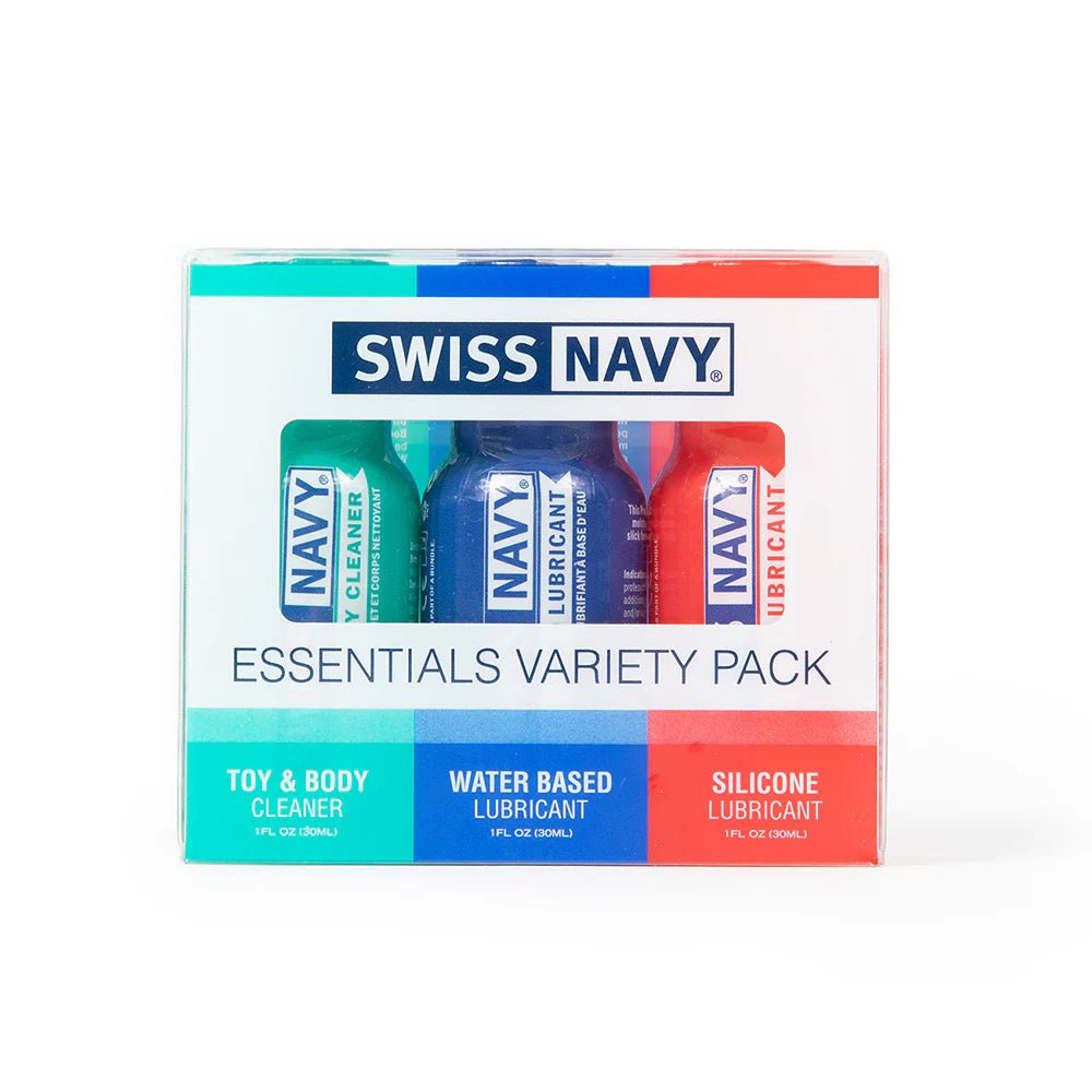 Swiss Navy Essentials - Variety Pack - 3-Piece - 1 oz Mini-Bottles | CheapLubes.com Swiss Navy Essentials - Variety Pack - 3-Piece - 1 oz Mini-Bottles | CheapLubes.com