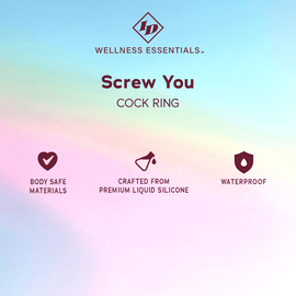 ID Wellness Essentials - Screw you Cock Ring - Blue - 0