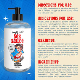 Naughty Jane's Sex Sauce Natural Lubricant 16 oz. - 0
