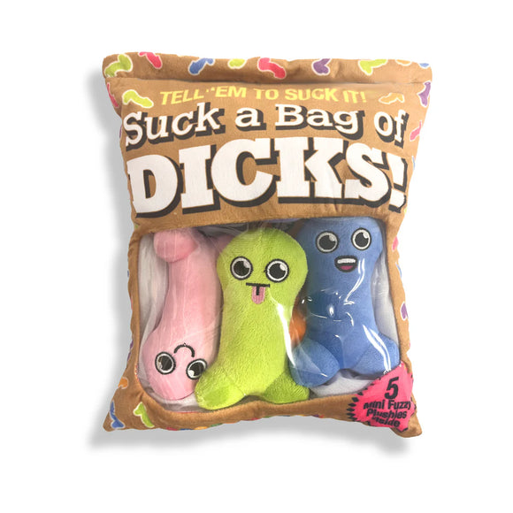 Suck a Bag of Dicks Plushy Pillow with 5 Plushy Dicks