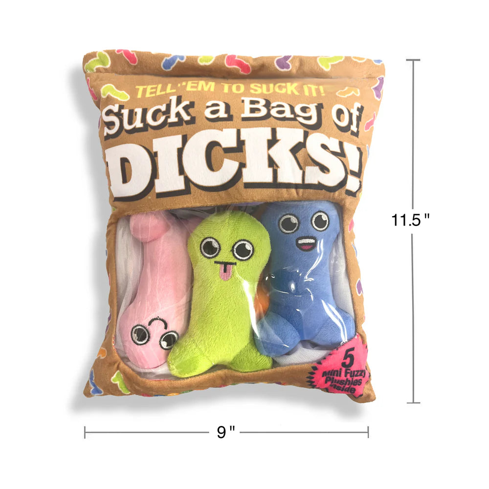 Suck a Bag of Dicks Plushy Pillow with 5 Plushy Dicks