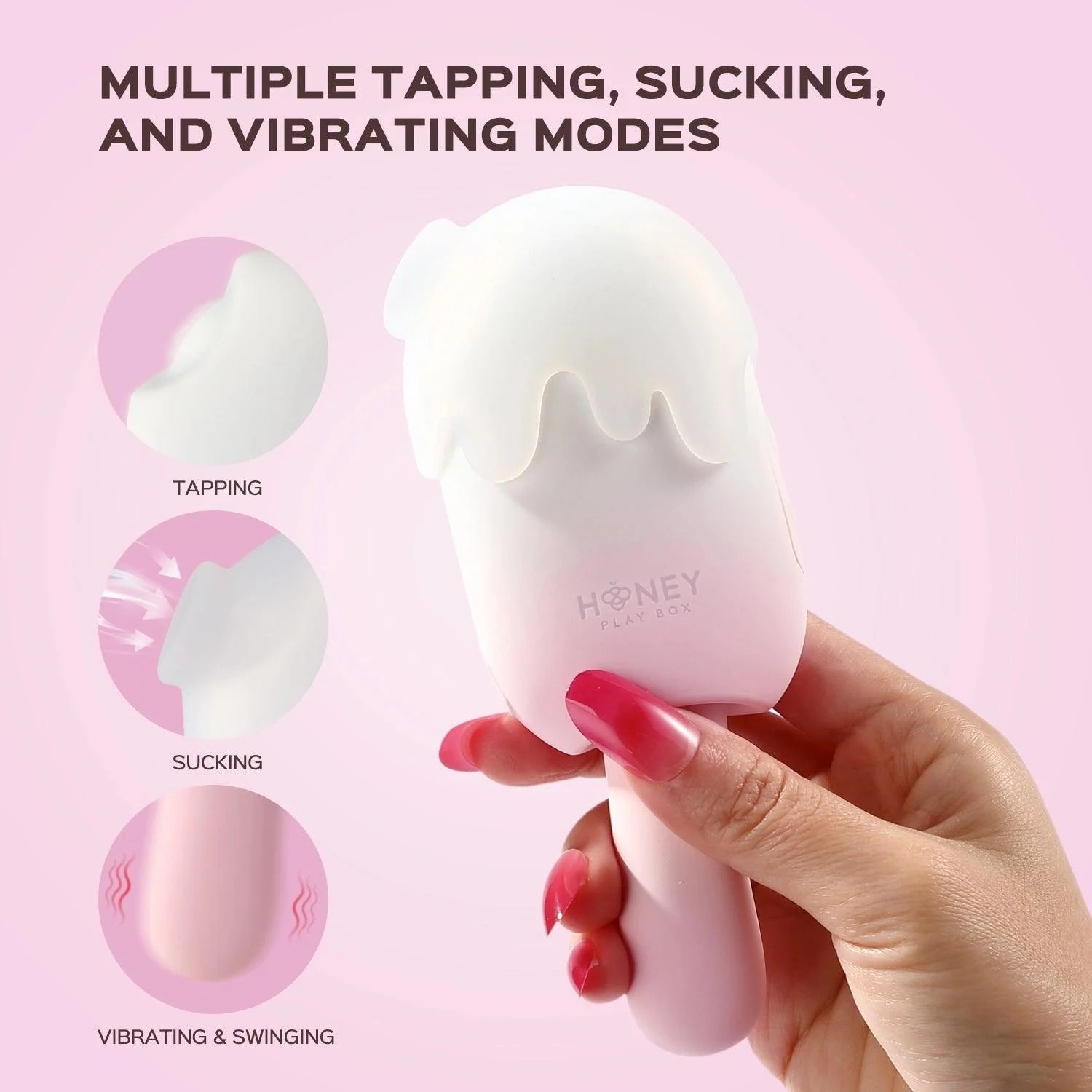 Bite Me Cream Pop Stimulator - Tapping, Sucking, Vibrating, & Swinging |  CheapLubes.com