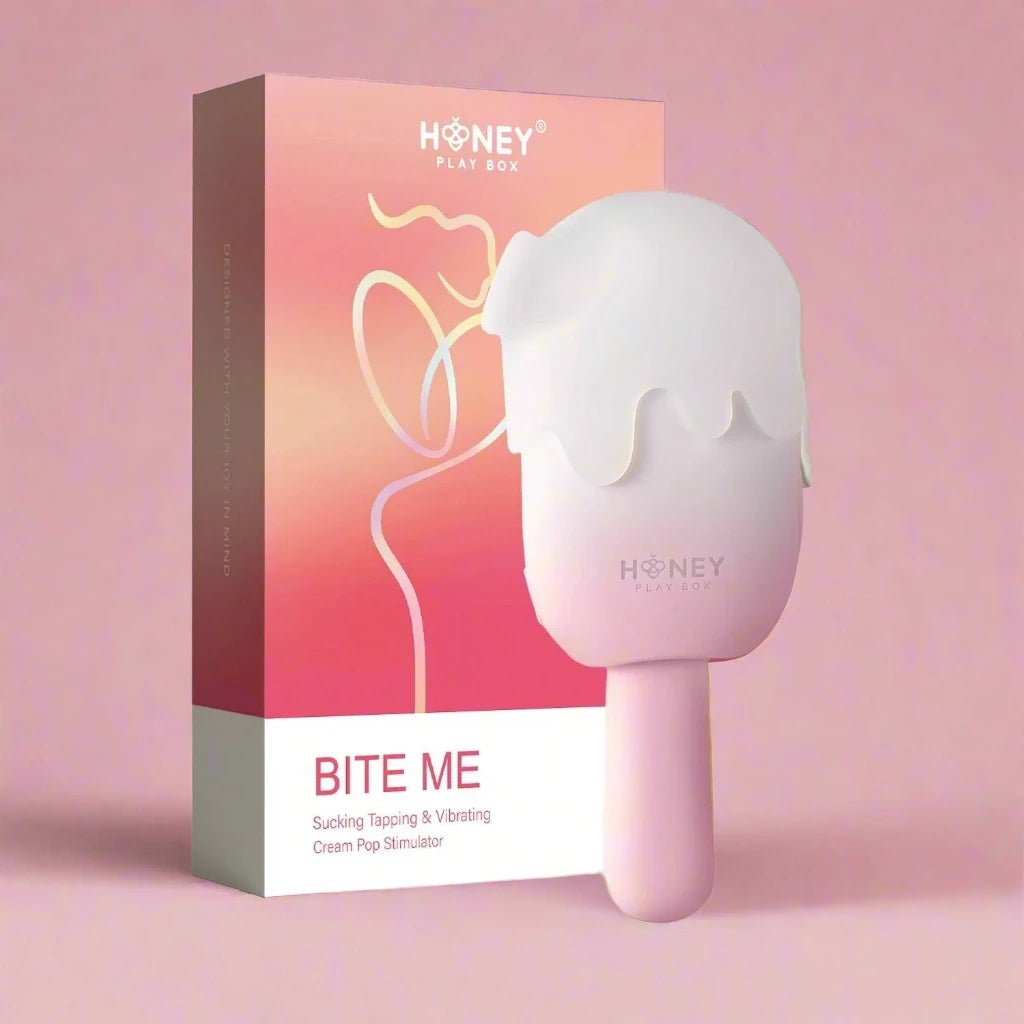 Bite Me Cream Pop Stimulator - Tapping, Sucking, Vibrating, & Swinging