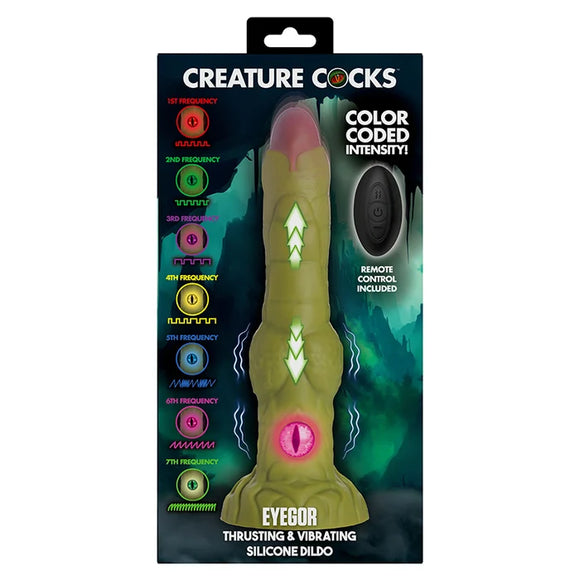 Creature Cocks - EYEGOR THRUSTING & VIBRATING SILICONE DILDO