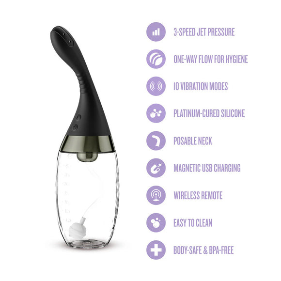 Anal Adventures Aqua Jet Automatic Rechargable Anal Douche W/Remote