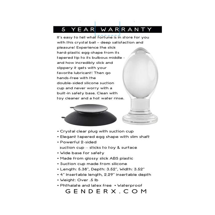Gender X Crystal Ball Suction Cup Anal Plug - Clear - CheapLubes.com
