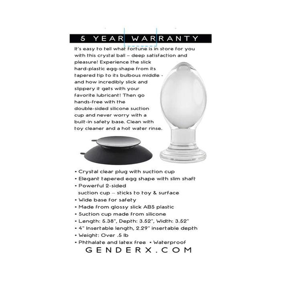 Gender X Crystal Ball Suction Cup Anal Plug - Clear - CheapLubes.com