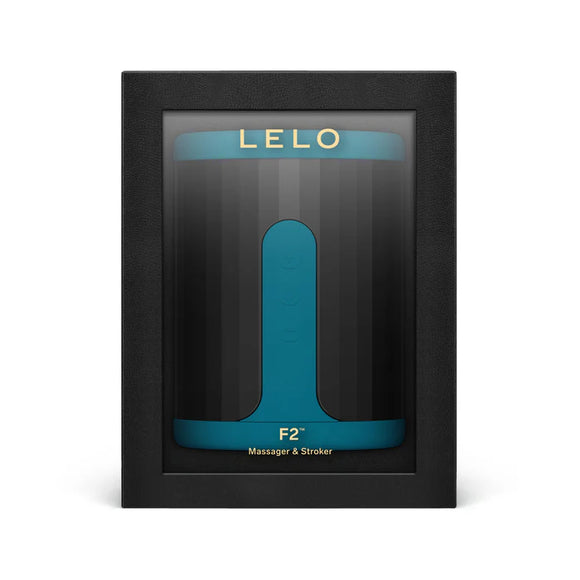 LELO F2 Massager & Stroker - Teal - w/Free LELO F1L H2o Advanced Performance Moisturizer 3.3oz
